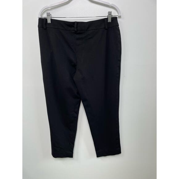 Zac & Rachel Knit Mid Rise Straight Cropped Pants Pull On Black Womens Sz Medium - Picture 2 of 11